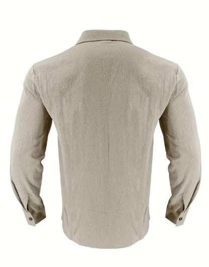 Koszula męska codzienna z długim rękawem i guzikami