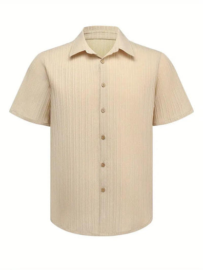 Koszula męska codzienna z krótkim rękawem i modnymi klapami