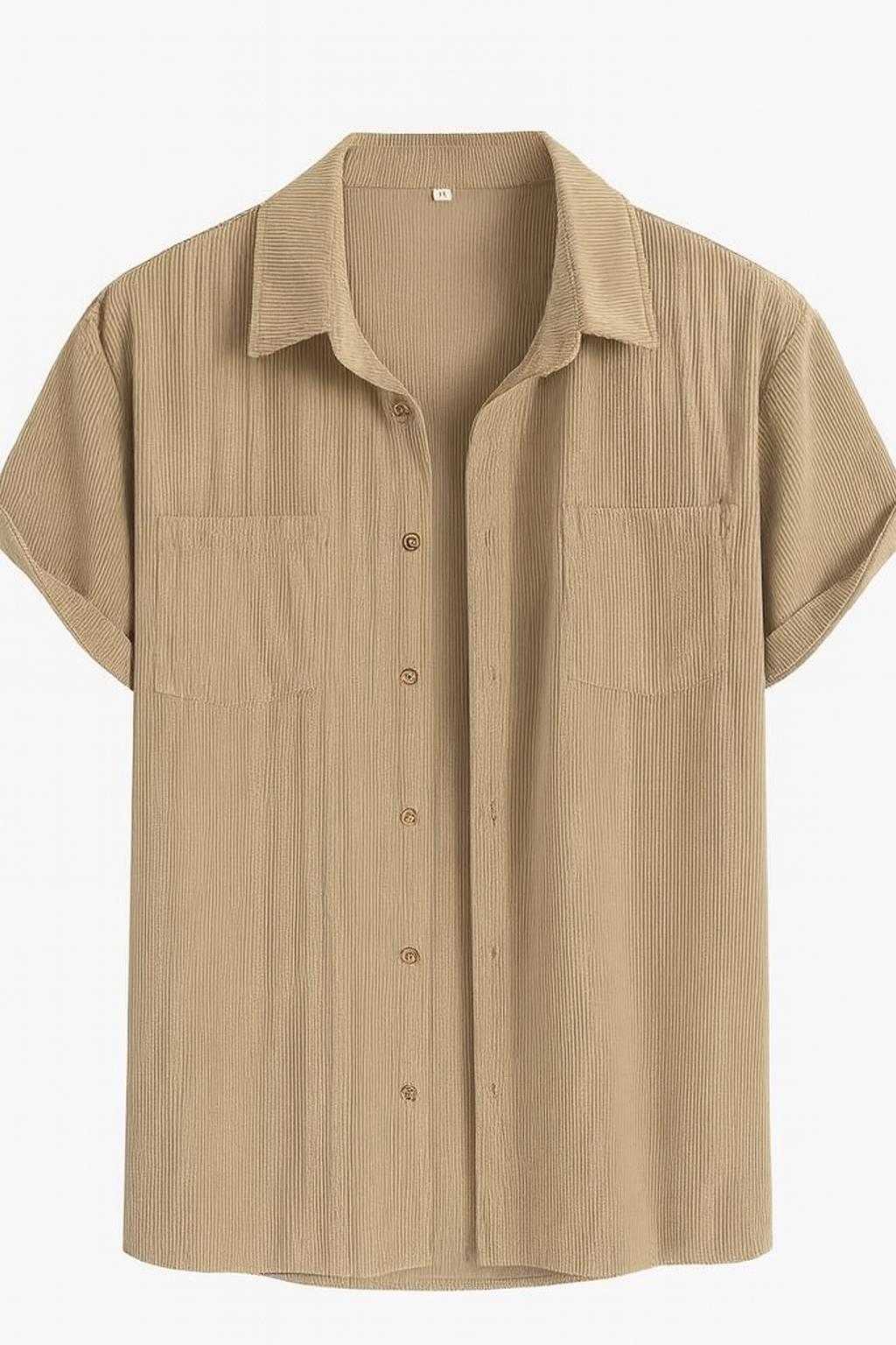 Koszula męska codzienna z krótkim rękawem z kieszeniami