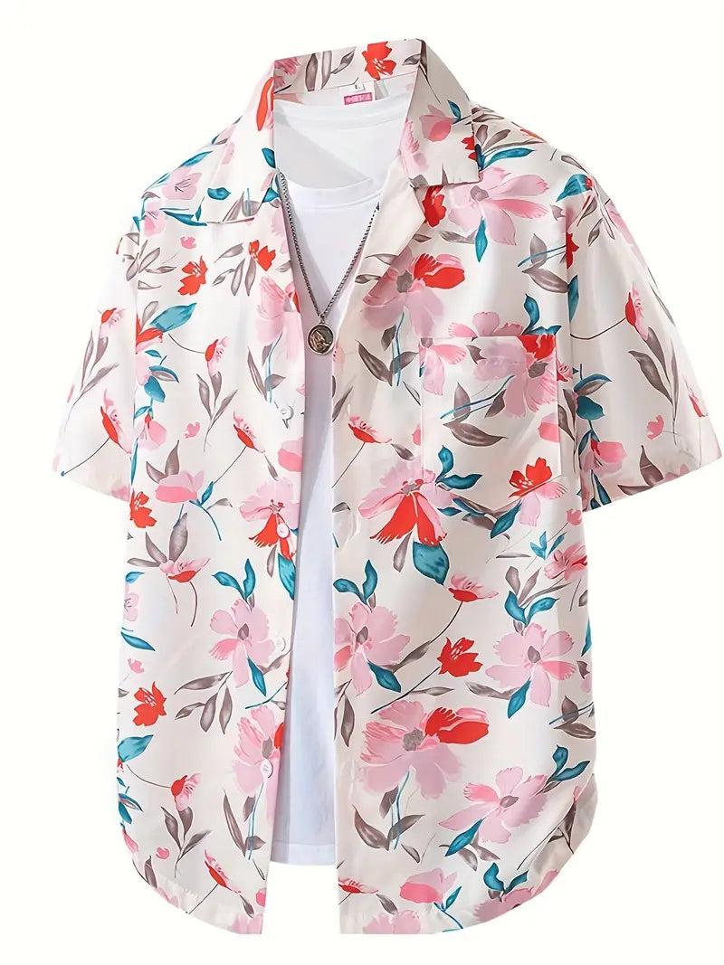 Koszula męska modna w kwiaty