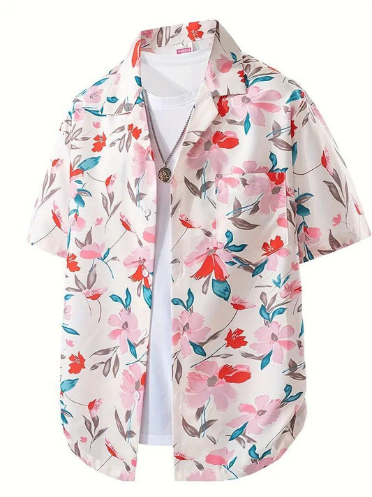 Koszula męska modna w kwiaty